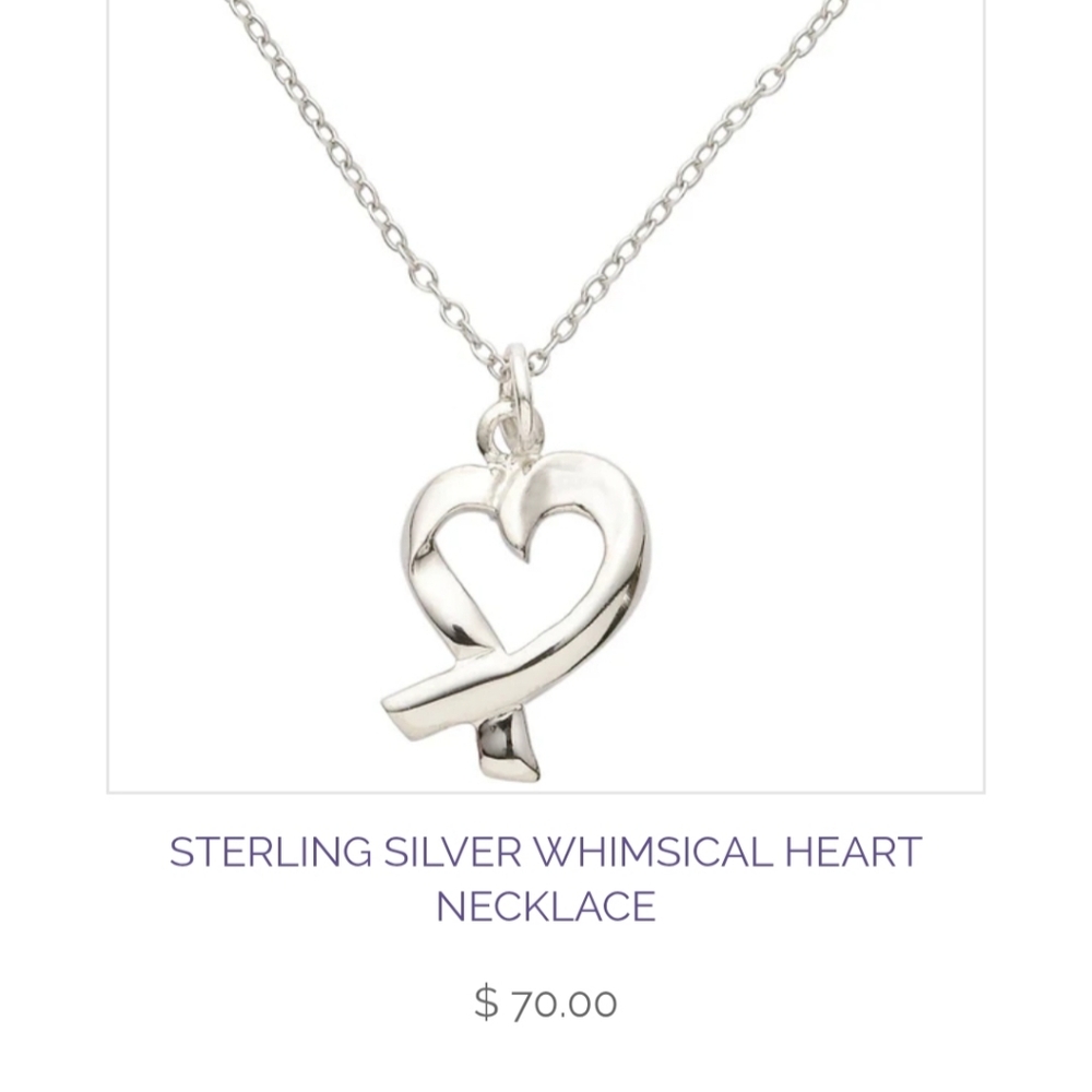 NEW Jilco Sterling Silver Whimsical Heart Necklace 18" Chain, Ready To Gift!